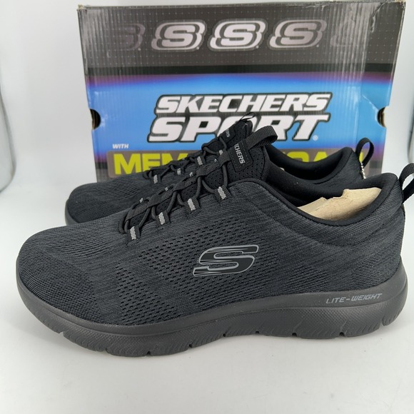 Skechers Summits Louvin Shoes Mens Size 9 Black Wide Fit Slip On Memory Foam - Picture 7 of 14